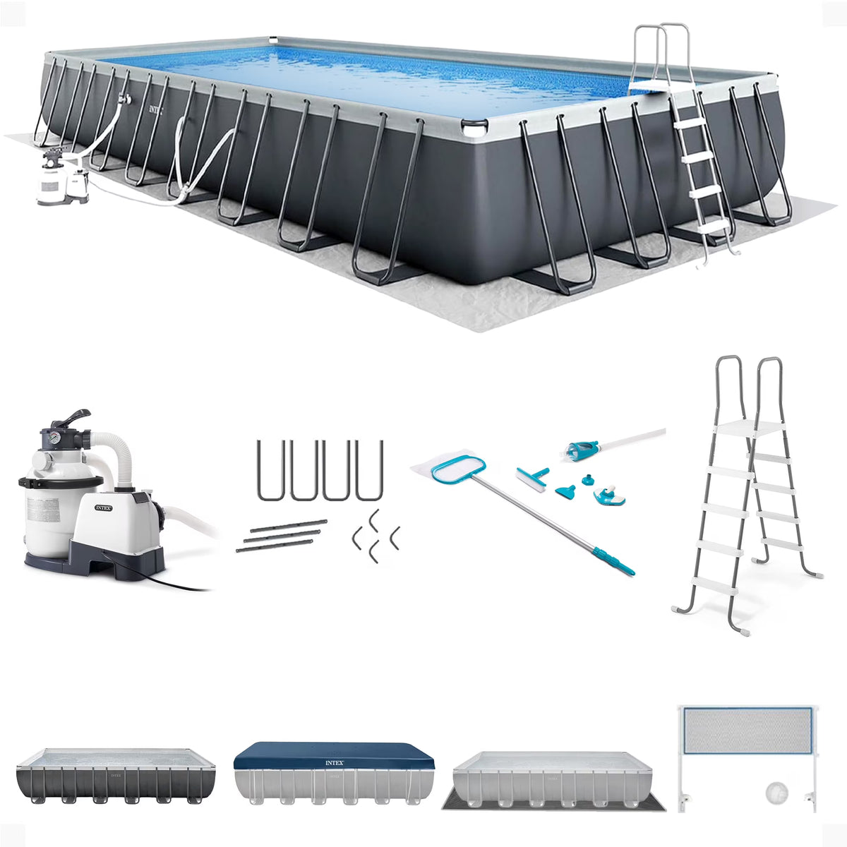 INTEX Ultra XTR 24' x 12' x 52" Above Ground Swimming Pool Set w/ Pump