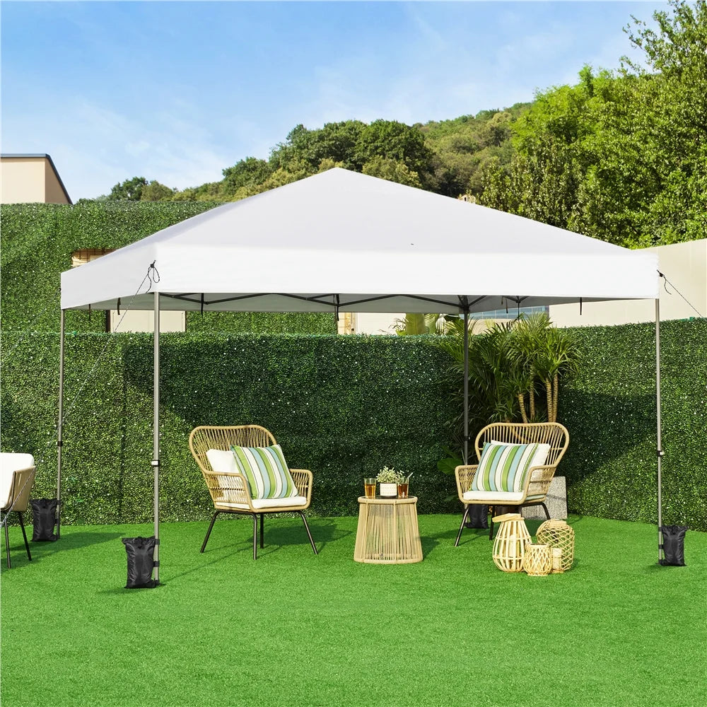 Topeakmart 12x12ft Commercial Pop-up Canopy Tent with Adjustable Height for Outdoor, White