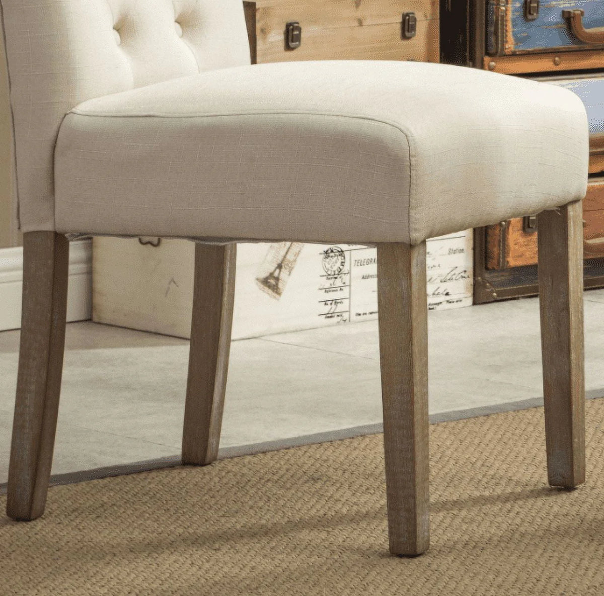 Roundhill Furniture Habit Dining Chair, Set of 2, Tan