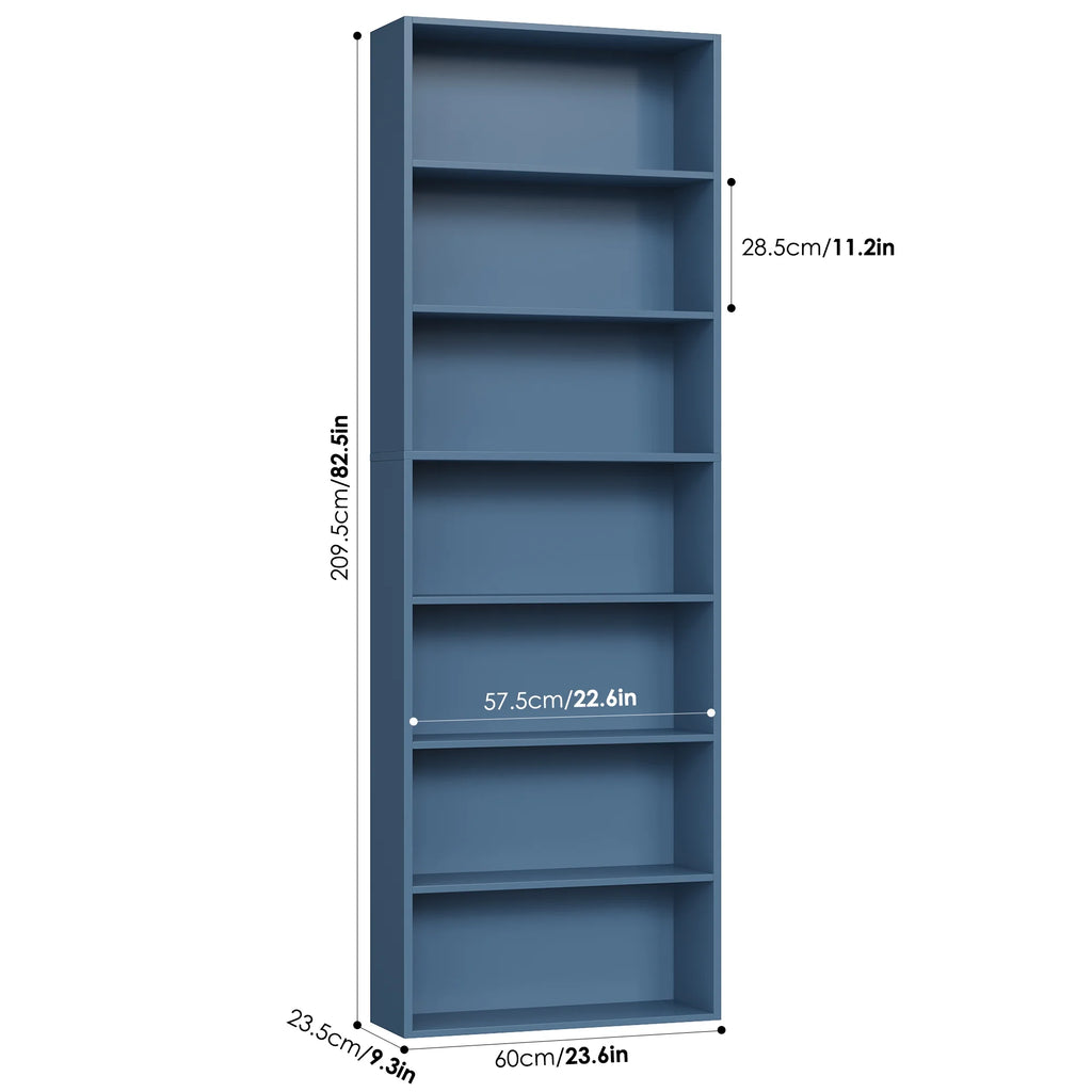 Homfa 82" Tall Bookcases, Freestanding Display Storage Shelves, 7-Tier Open Bookshelf for Home Office Living Room Bedroom, White