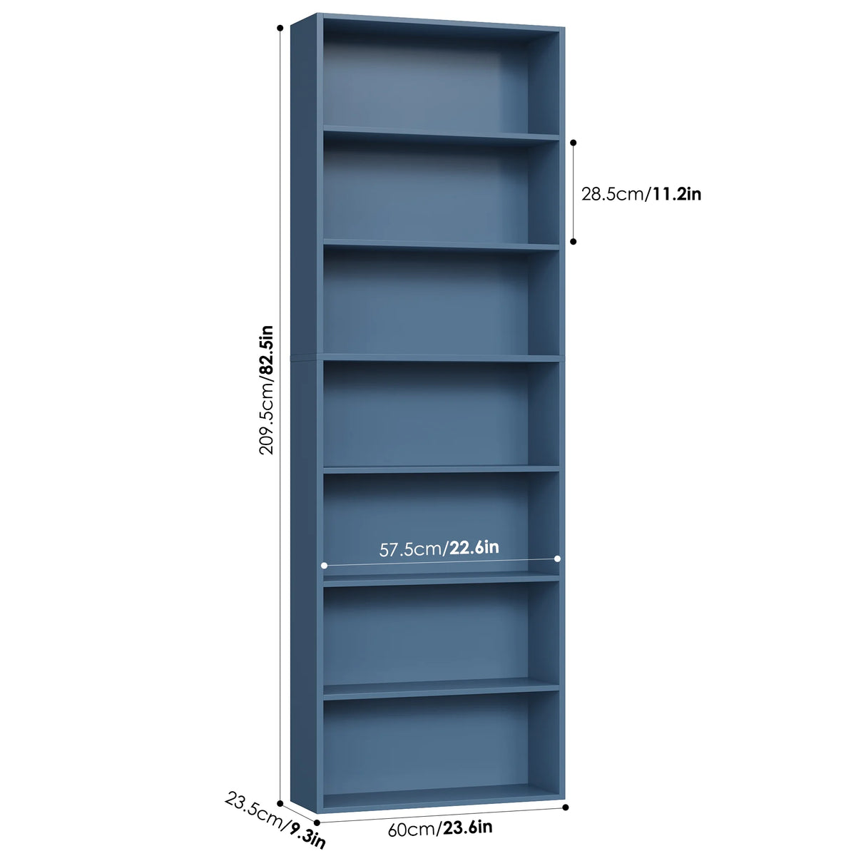 Homfa 82" Tall Bookcases, Freestanding Display Storage Shelves, 7-Tier Open Bookshelf for Home Office Living Room Bedroom, White