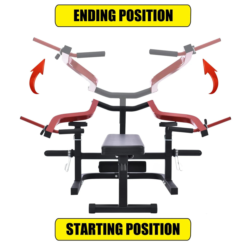Euroco Weight Bench Press Machine Adjustable Flat Incline Bench for Chest & Arm Ab Workout, Home Gym Equipment