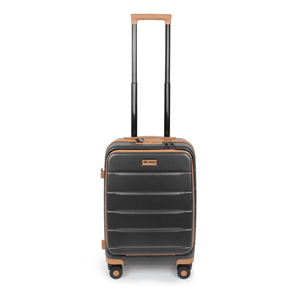 Carry On Luggage 22 x 14 x 9 Airline Approved Lightweight Hardside Spinner Luggage with TSA Lock and Laptop Compartment, Beige, CY2431
