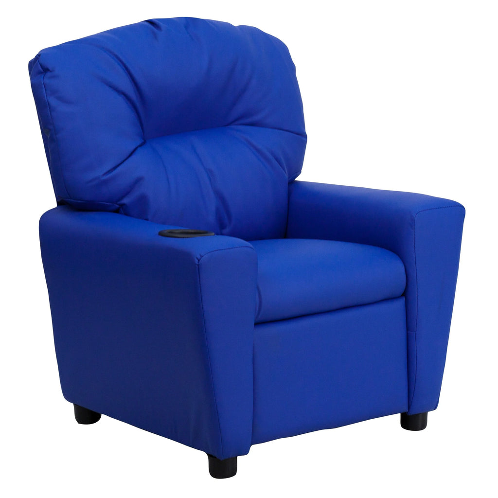 Lancaster Home Contemporary Kids Recliner with Cup Holder Brown Microfiber