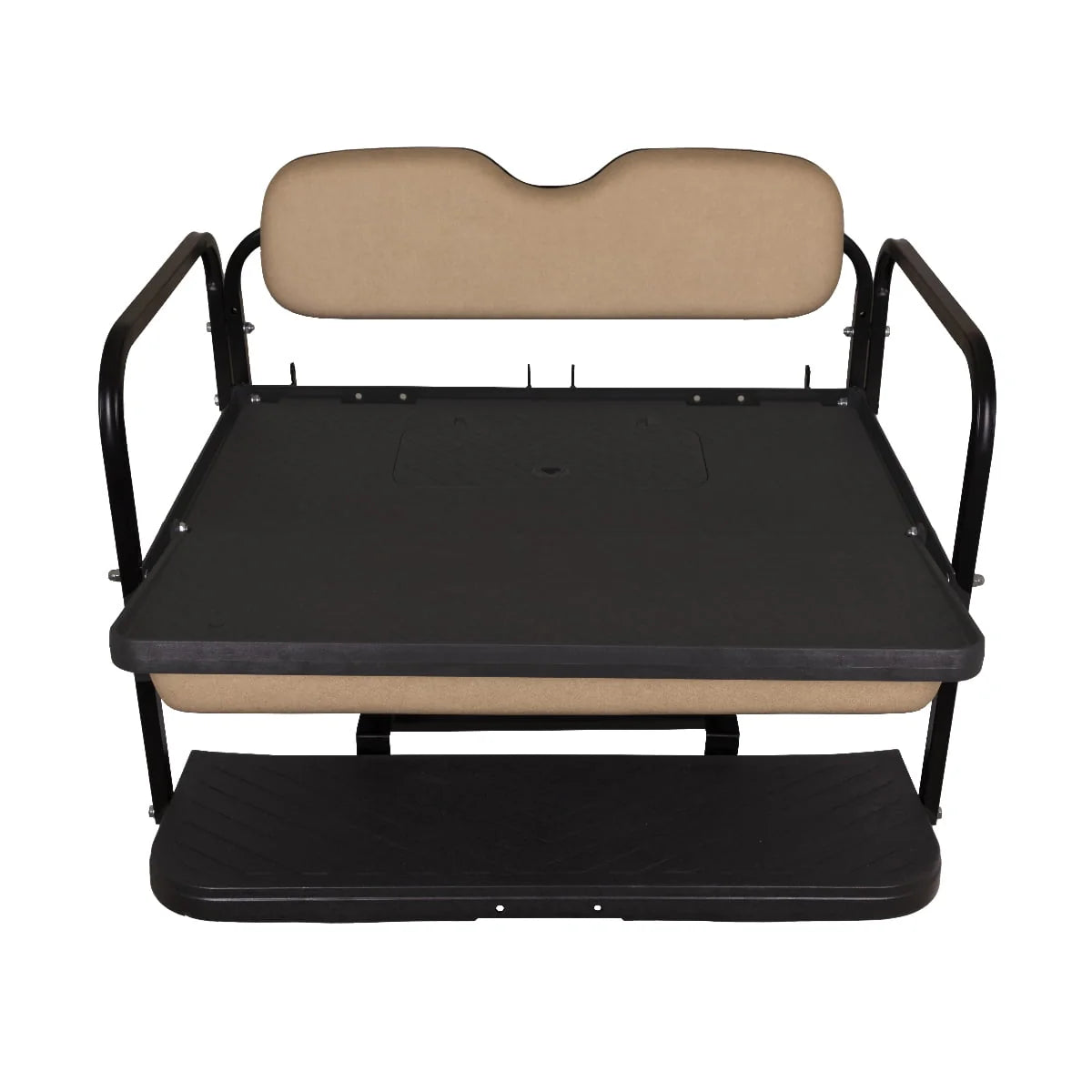 GTW MACH3 Rear Flip Seat for Club Car DS 2000.5 & Up Golf Carts - Buff Color Cushions