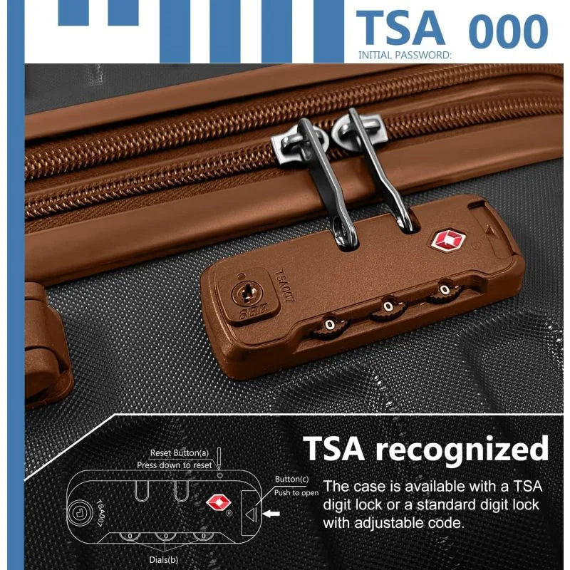 Luggage Sets 6 Piece with Duffel Bags, Hardside Expandable Suitcases with Spinner Wheels TSA Lock, Cream