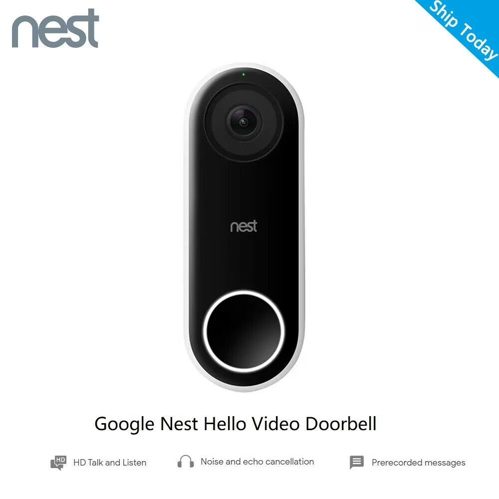 Nest Hello Video Doorbell NC5100 HD Smart WiFi Security Camera with Night Vision