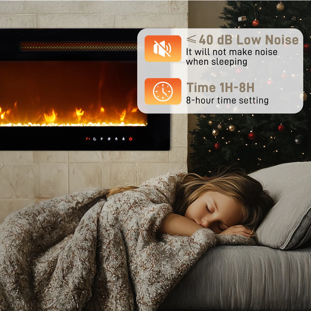 Ktaxon 30" Electric Fireplace, Freestanding/Inserts/Wall Mounted Fireplace Heater with Remote Control, 12 Adjustable Flame Colors, Log & Crystal, 8H Timer for Living Room, Bedroom