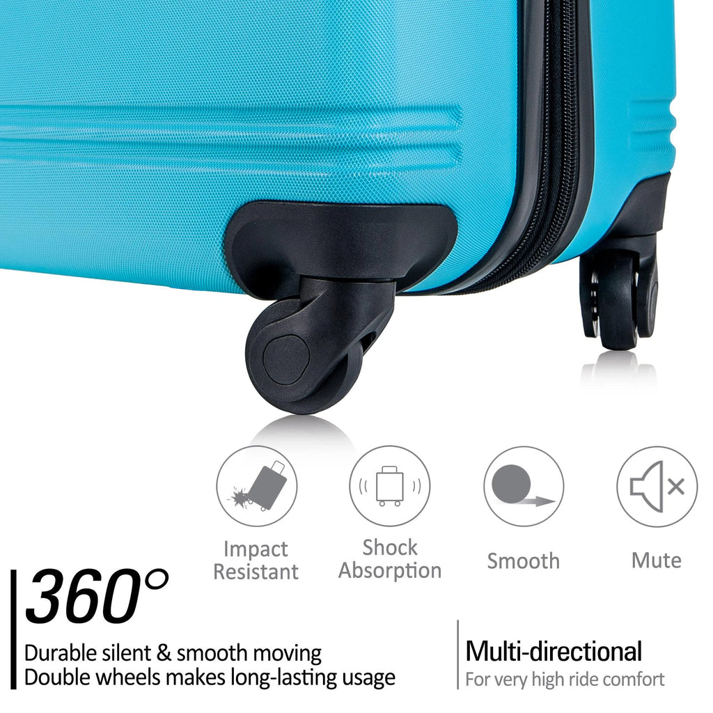 3 Piece Luggage Set Hardside Spinner Hardshell Suitcase with TSA Lock 4-Wheel Upright Luggage for 360 Degree Movement (20/24/28), Purple