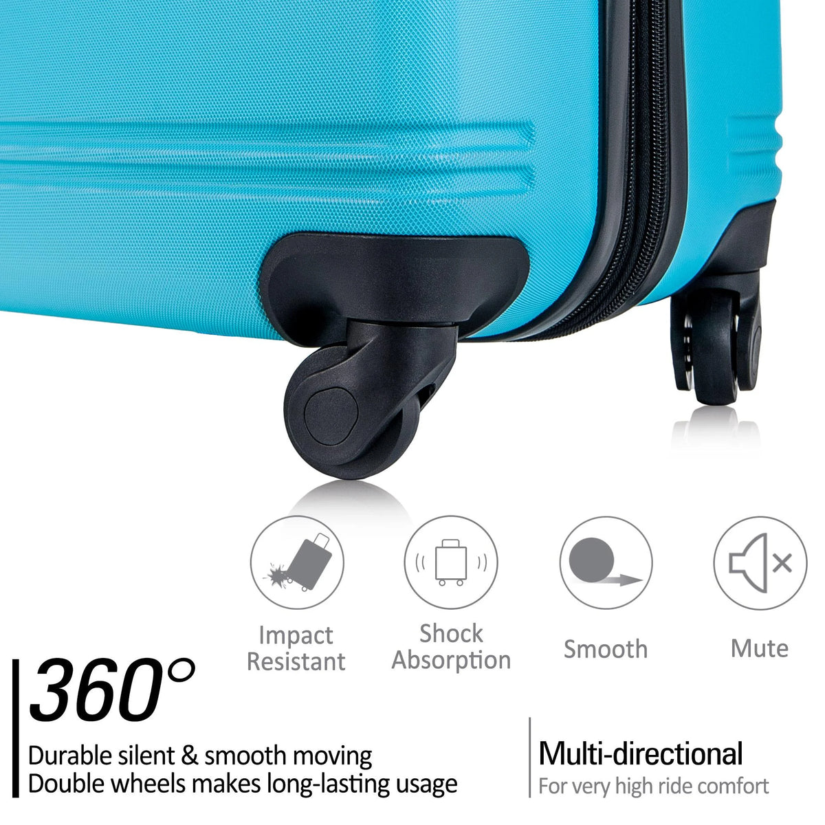 3 Piece Luggage Set Hardside Spinner Hardshell Suitcase with TSA Lock 4-Wheel Upright Luggage for 360 Degree Movement (20/24/28), Purple