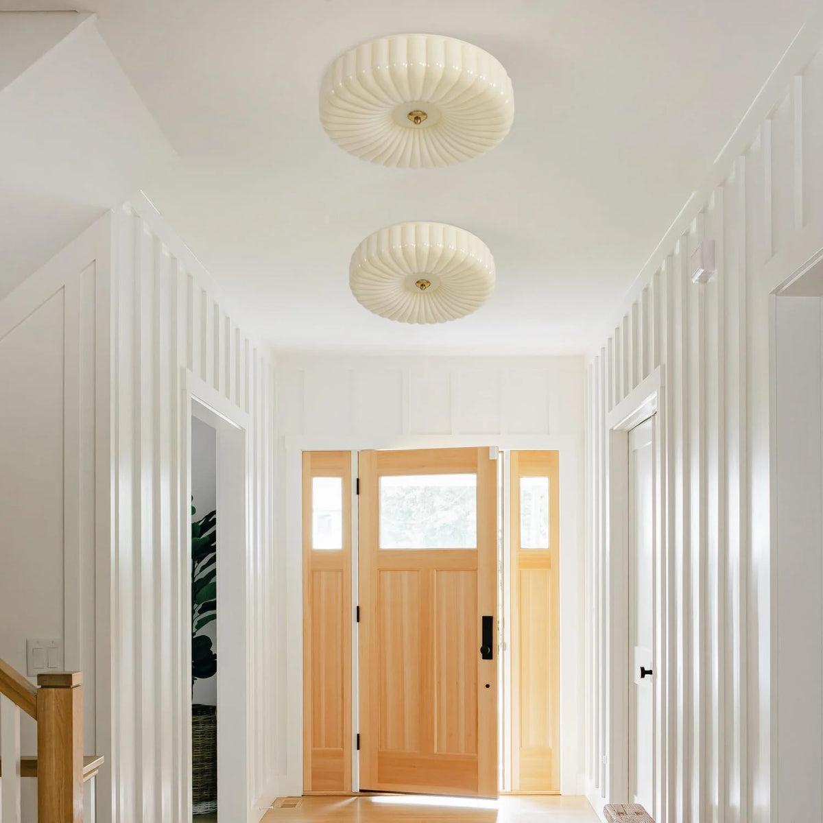 KCO Lighting Mid Century Modern LED Ceiling Lights Mint Green Glass Ceiling Lamp Large Hallway Ceiling Light