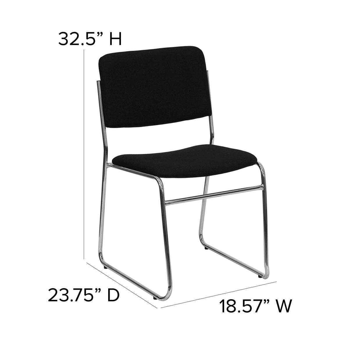 Flash Furniture Hercules Series Adult High-Density Vinyl Sled Base Stack Chairs, Set of 5, Black