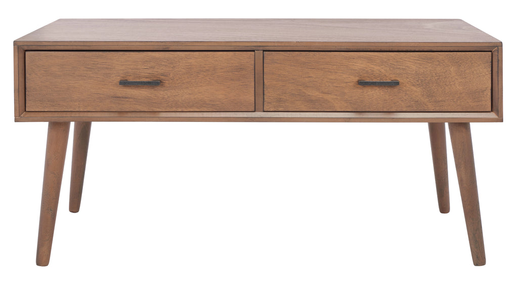 SAFAVIEH Miya Solid 2 Shelf Coffee Table Wood, Natural