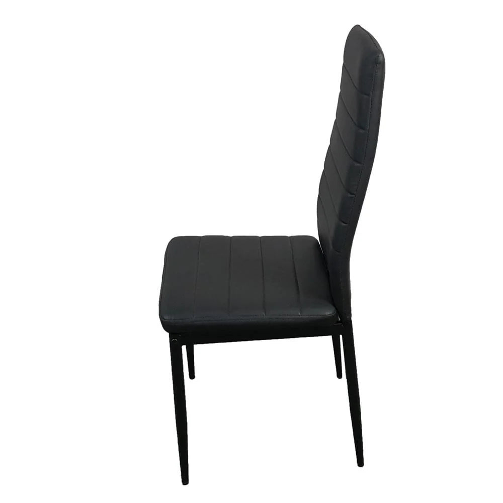 Zimtown Set of 4 Dining Side Chairs PU Leather Elegant Design Home Kitchen Furniture Black