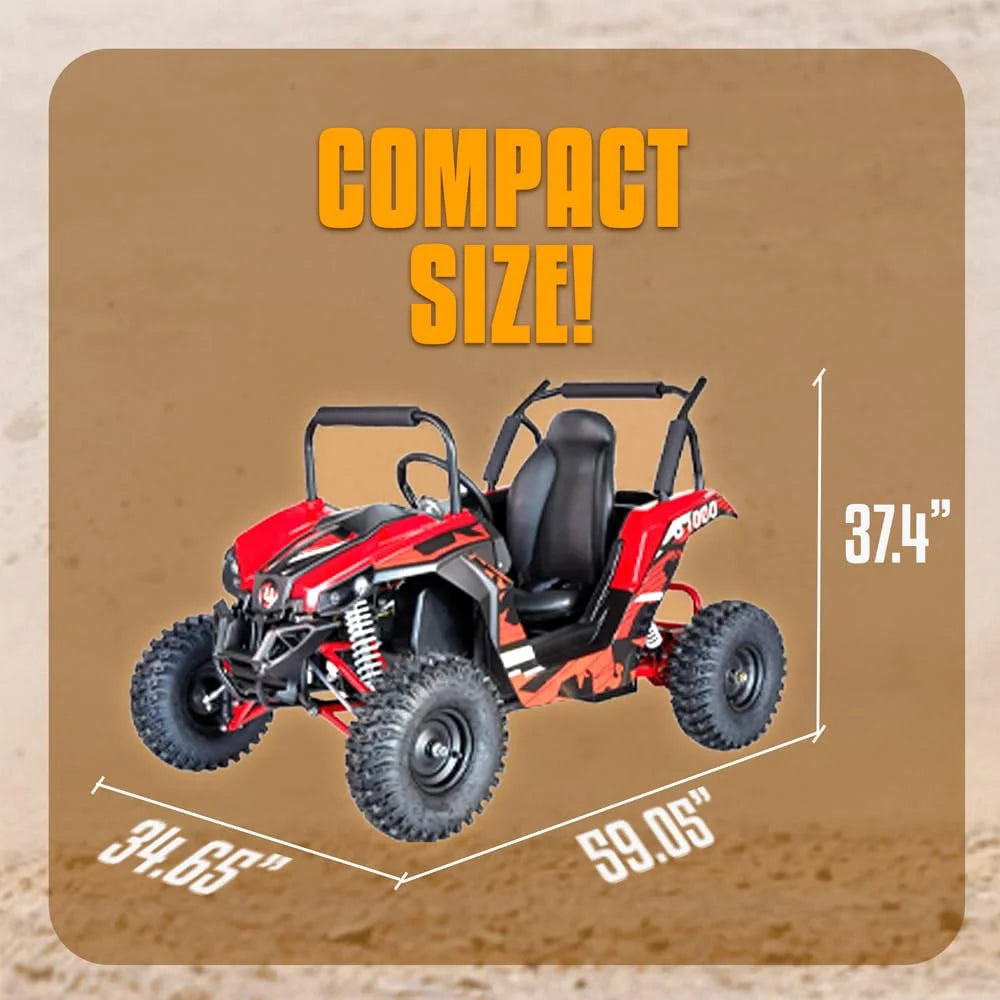 UTV Ride on Car (Large), 48V Shock Absorber Electric Vehicles with Disk Brake, Gear Switch, Steel Frame, Off-Road Tire, Flexible Seat Belt and Seat, Three-Speed Parental Limit-Lock Function