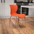 BizChair 4 Pack Contemporary Design Orange Plastic Stack Chair