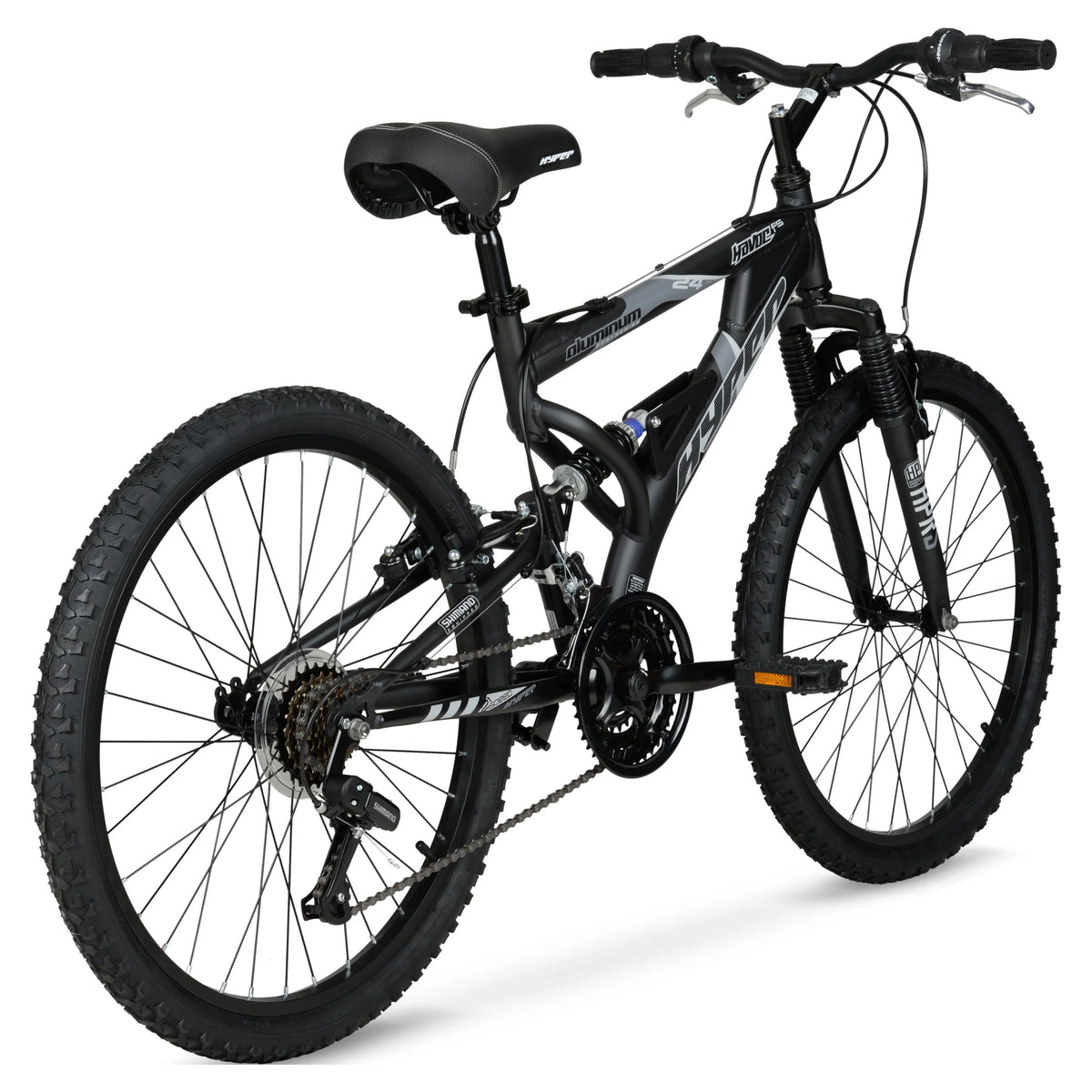 24" Hyper Bicycles Havoc Mountain Bike, Youth/Adult, Recommended Ages 10-14 Years Old, Black