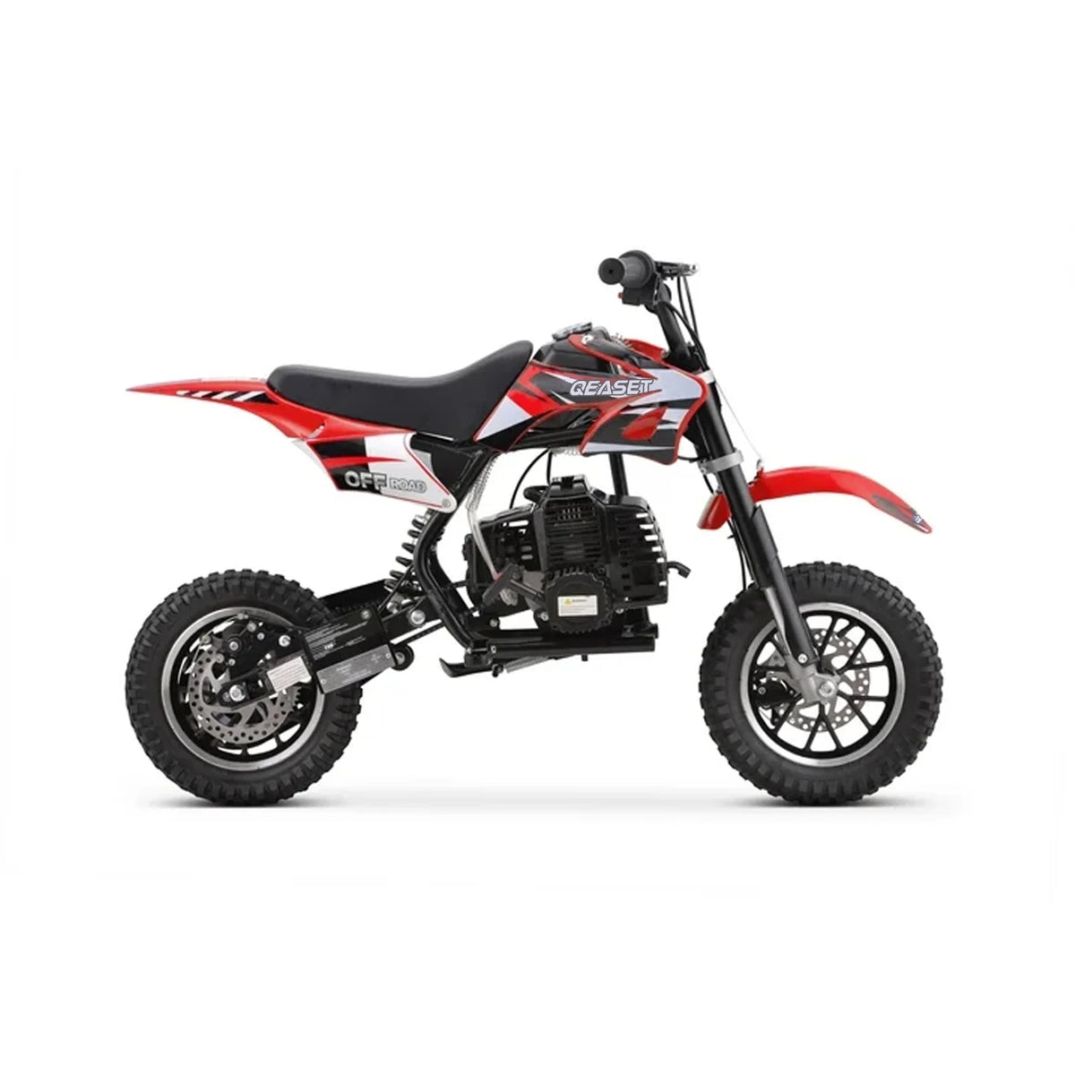 QEASET 49CC Dirt Bike, Gas Powered Mini Bike, Red