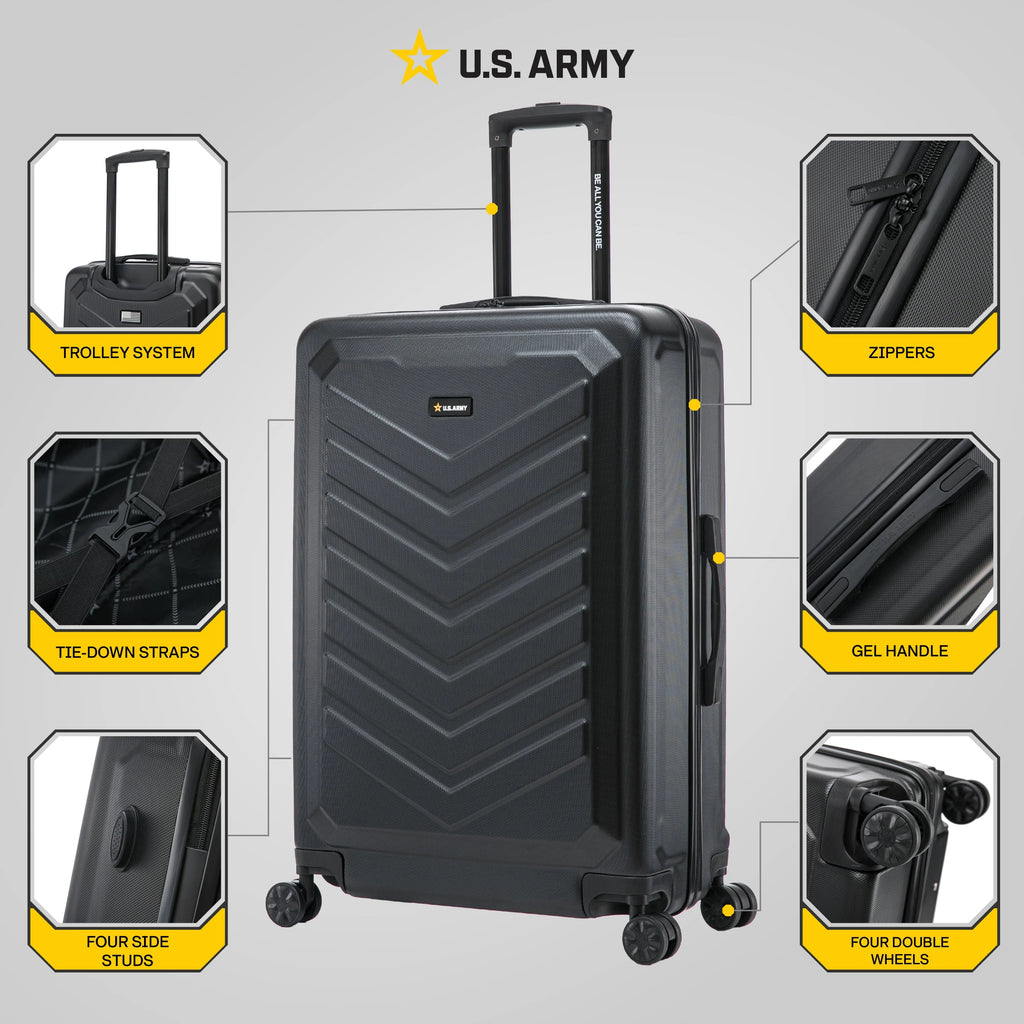 US ARMY FOX 28" Large Suitcase Black