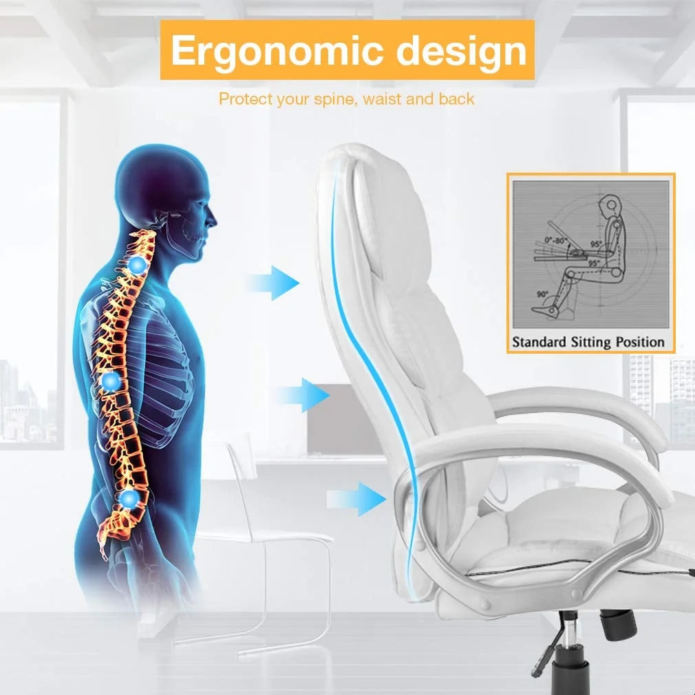 BestOffice Ergonomic Office Chair, Lumbar Support, Rolling Swivel for Women, Men(Black)