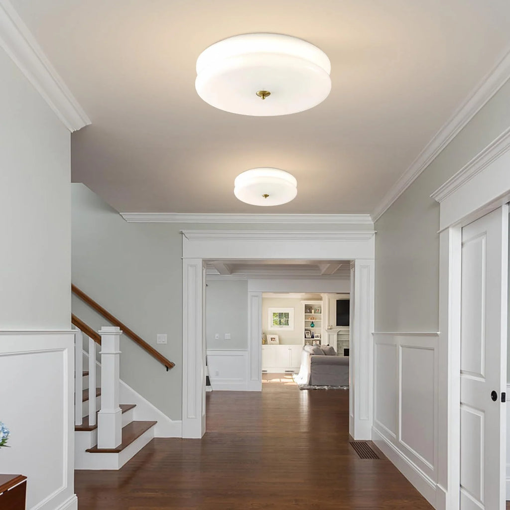 KCO Lighting Mid Century Modern LED Ceiling Lights Mint Green Glass Ceiling Lamp Large Hallway Ceiling Light