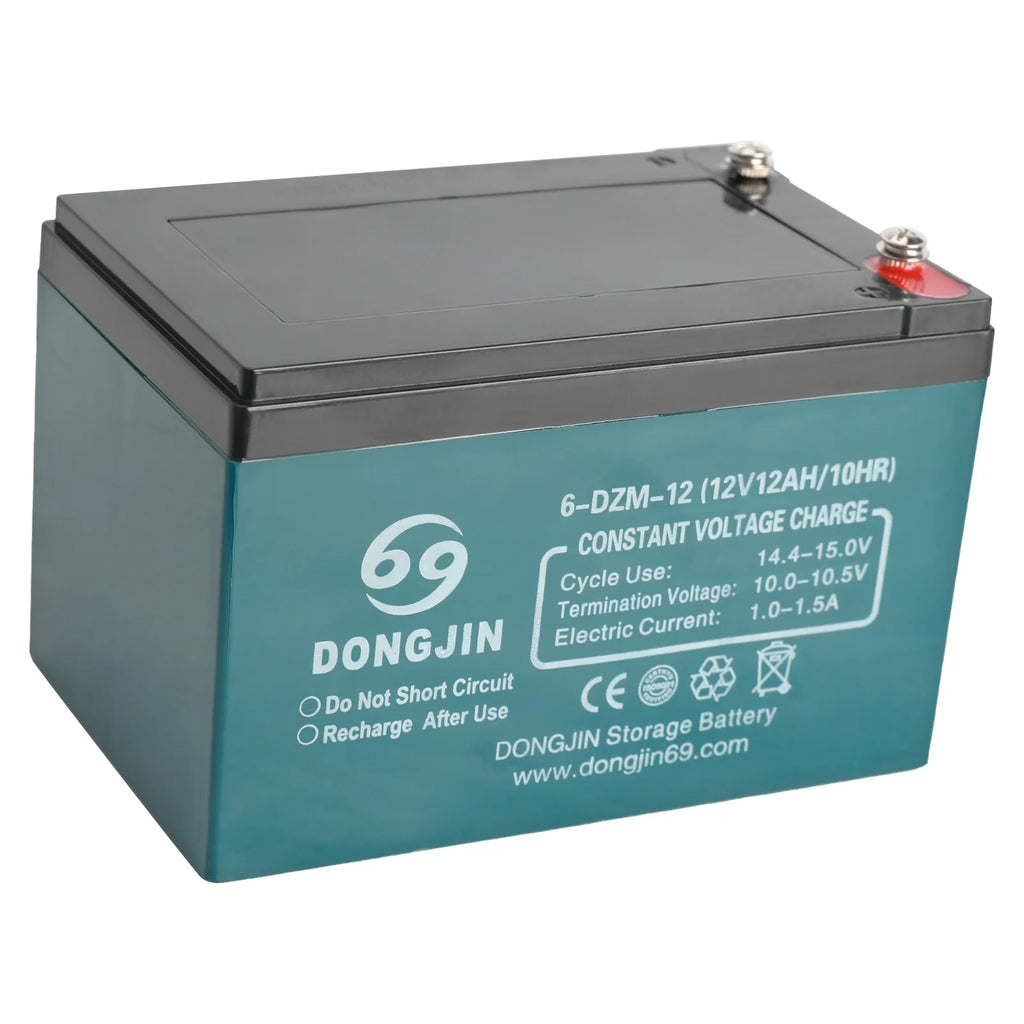 5 Pack 6-DZM-12 12V 12Ah Sealed Lead Acid Rechargeable Battery + 60V Battery ch + Charging Port for Electric Bikes, Scooters, Go Karts, ATVs, Dirt Bikes - Maintenance-Free, Ready to Use