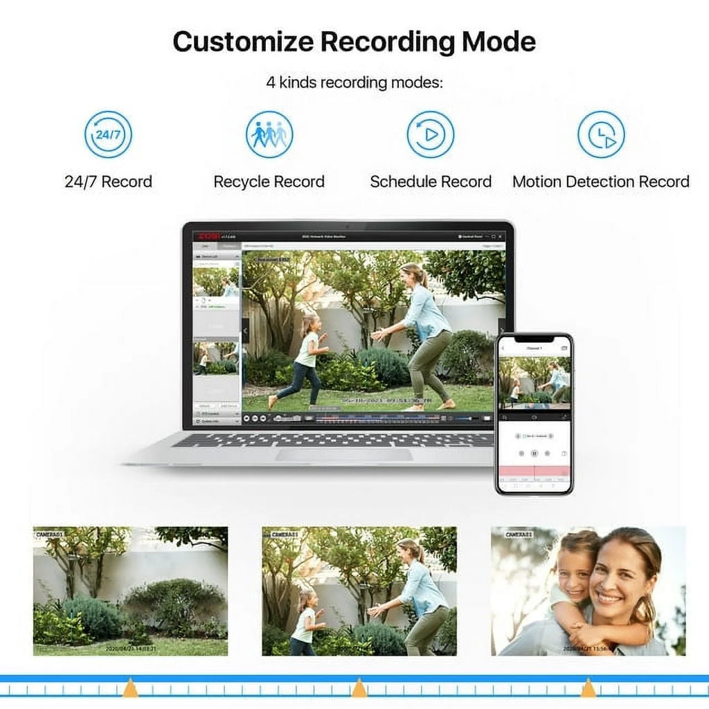 ZOSI H.265+ 8CH 5MP Lite CCTV 4-in-1 DVR for CCTV Security Security Camera System with 2TB HDD Home Outdoor