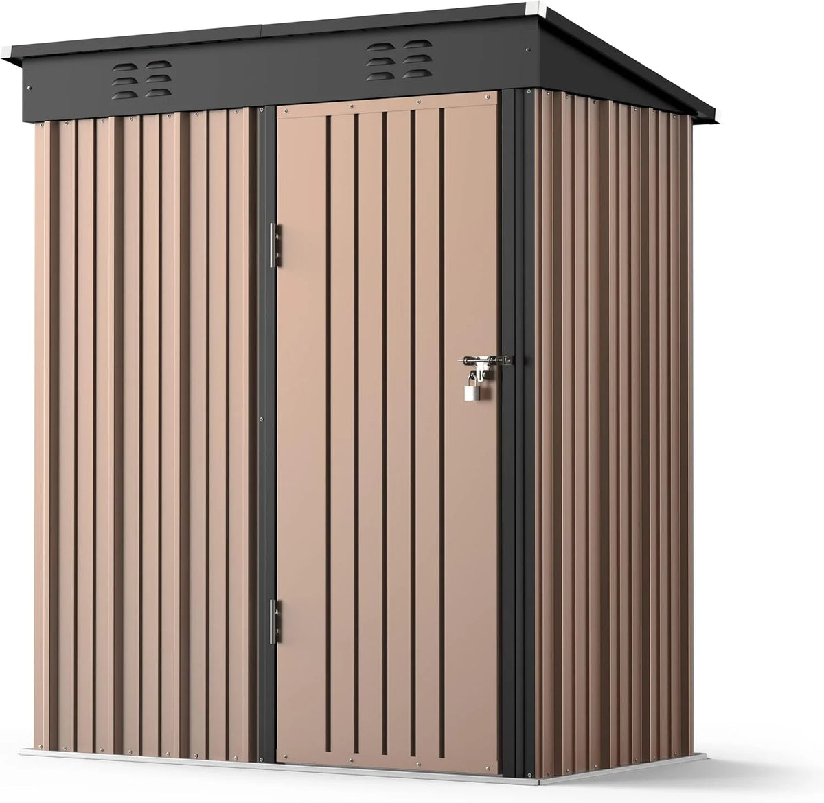 5'x3' Outdoor Storage Shed, Lofka Metal Storage Tool Shed with Single Lockable Door, for Bike| Garden Tools| Patio, Grey