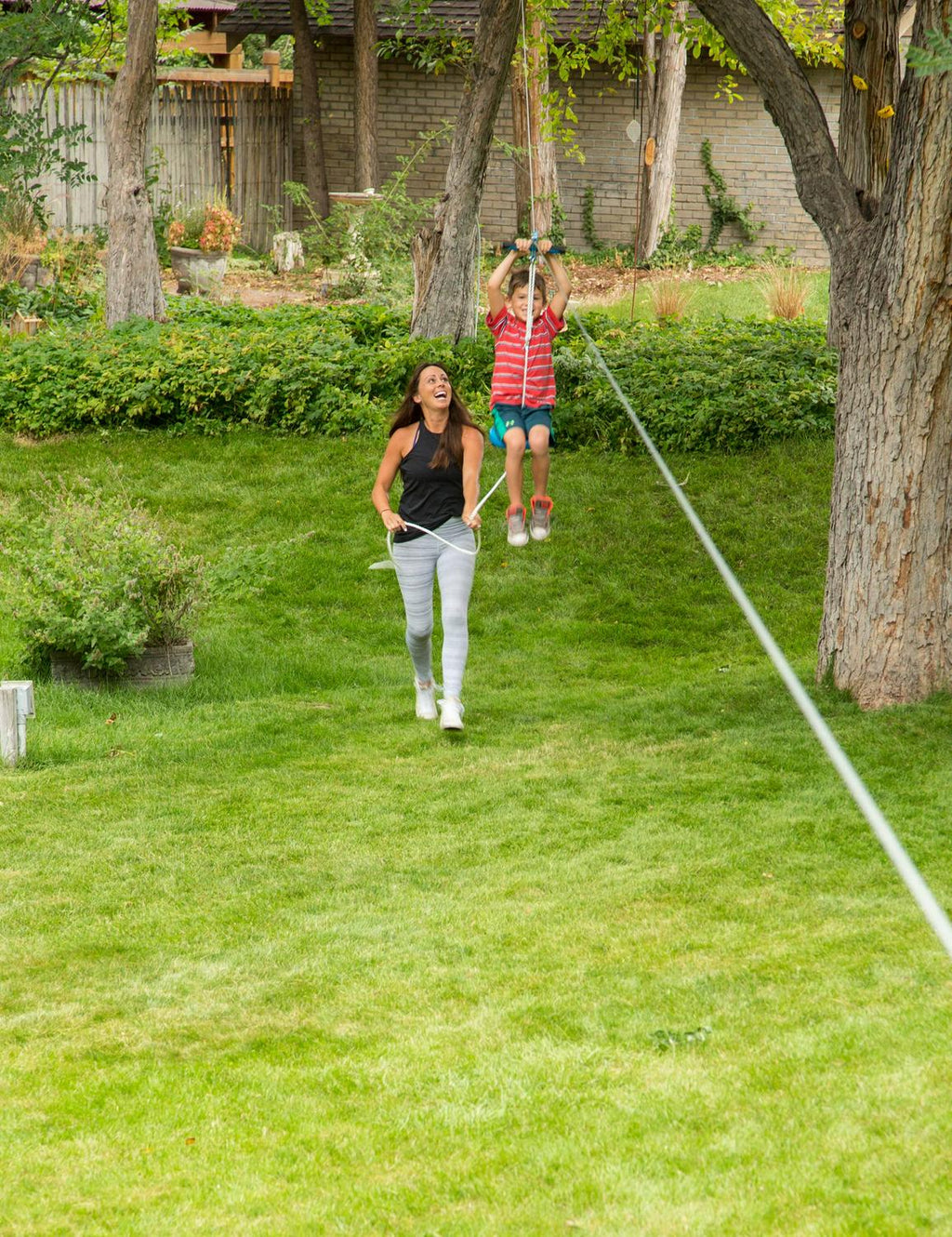 Slackers 70′ Zipline System with Seat and Bonus Spring Brake System including Premium Zip Line Safety Features