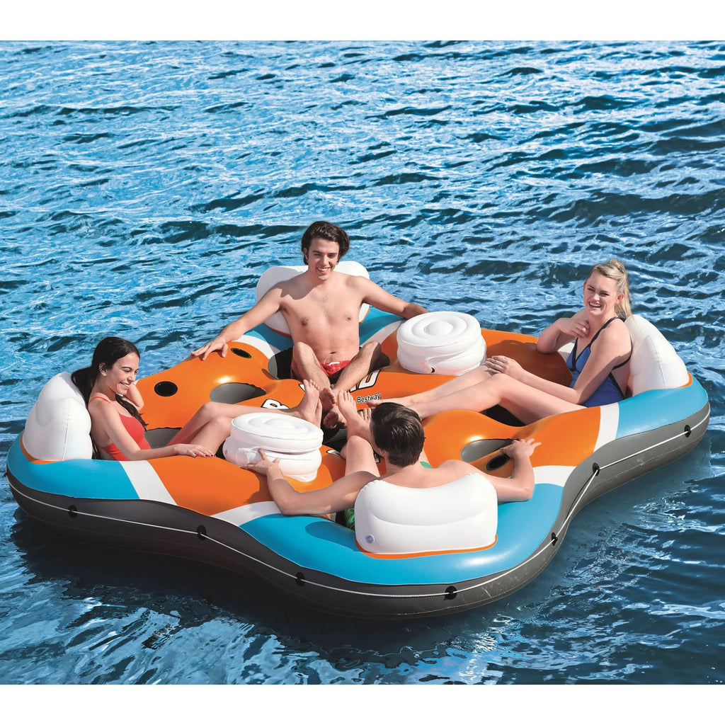 Bestway Rapid Rider 4 Person River Lake Raft and Intex Electric Air Pump