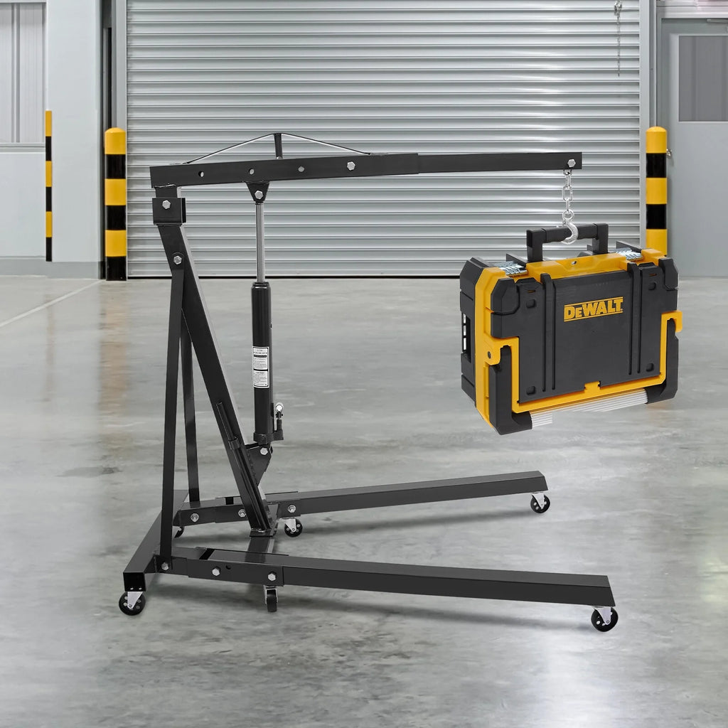 Folding Hydraulic Crane with Wheels for Workshops, Warehouses, Wharves to Move Gas Engines and Some Smaller Diesel Engines