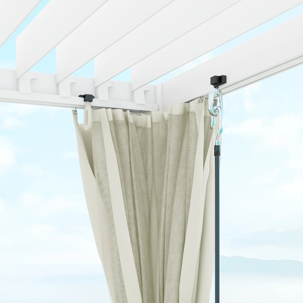 Outsunny 10'x13' Aluminum Pergola with Adjustable Louvered Roof, Gray