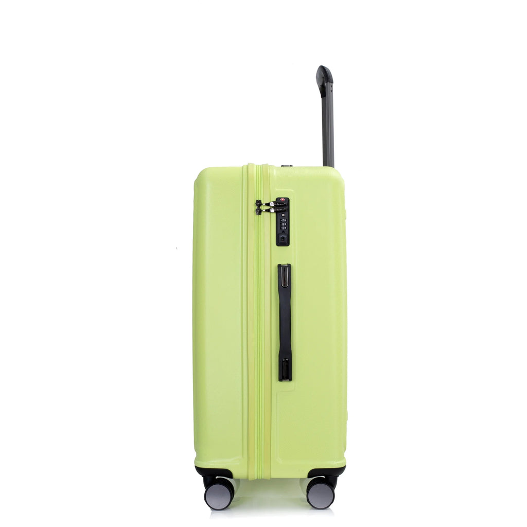 PAPROOS 3-Piece Luggage Set (20''/24''/28''), Hardshell Lightweight Suitcase with USB Port and Side Hooks, Travel Luggage with TSA-Lock, Hardside Rolling Luggage for School, Travel, Pink