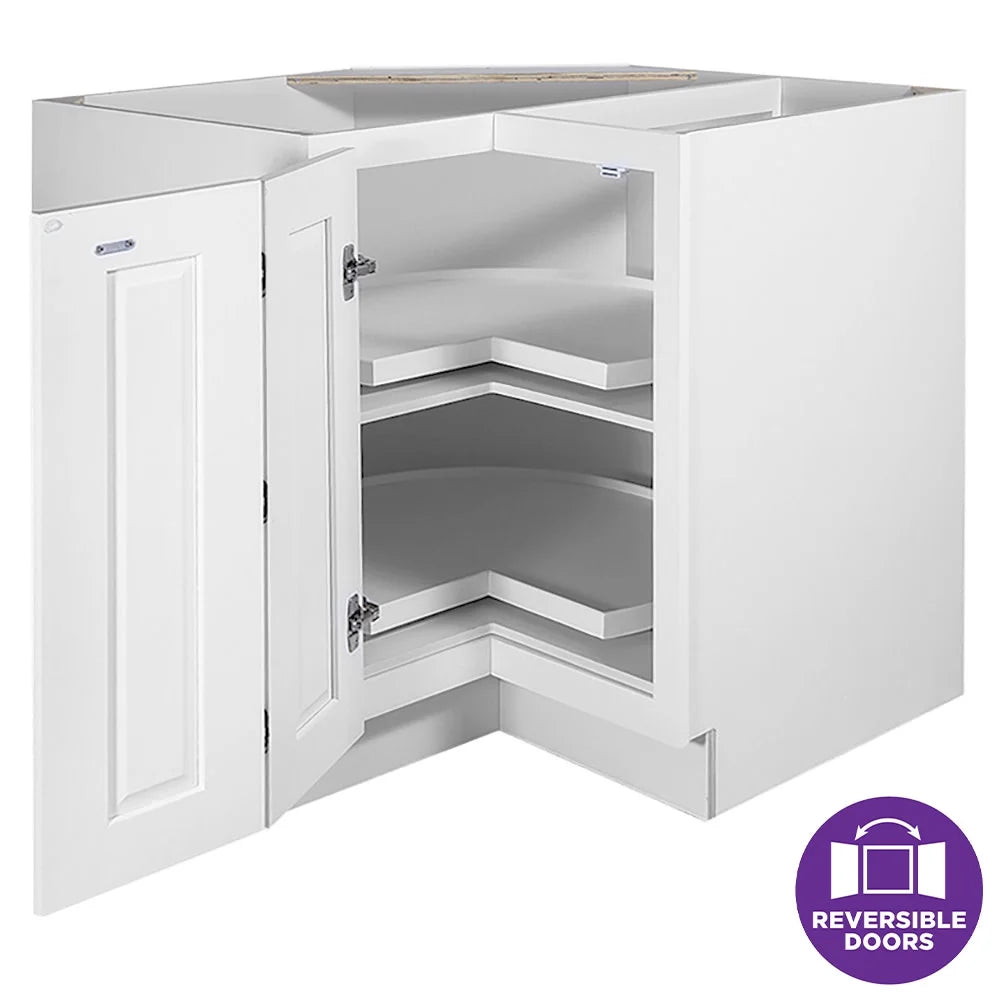 Design House Brookings 36" x 34.5" Solid Wood Ready to Assemble Lazy Susan Kitchen Cabinet, Sherwin Williams? White
