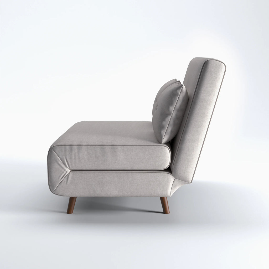 A&D Home Haru 40" Convertible Futon Chair, Linen Beige