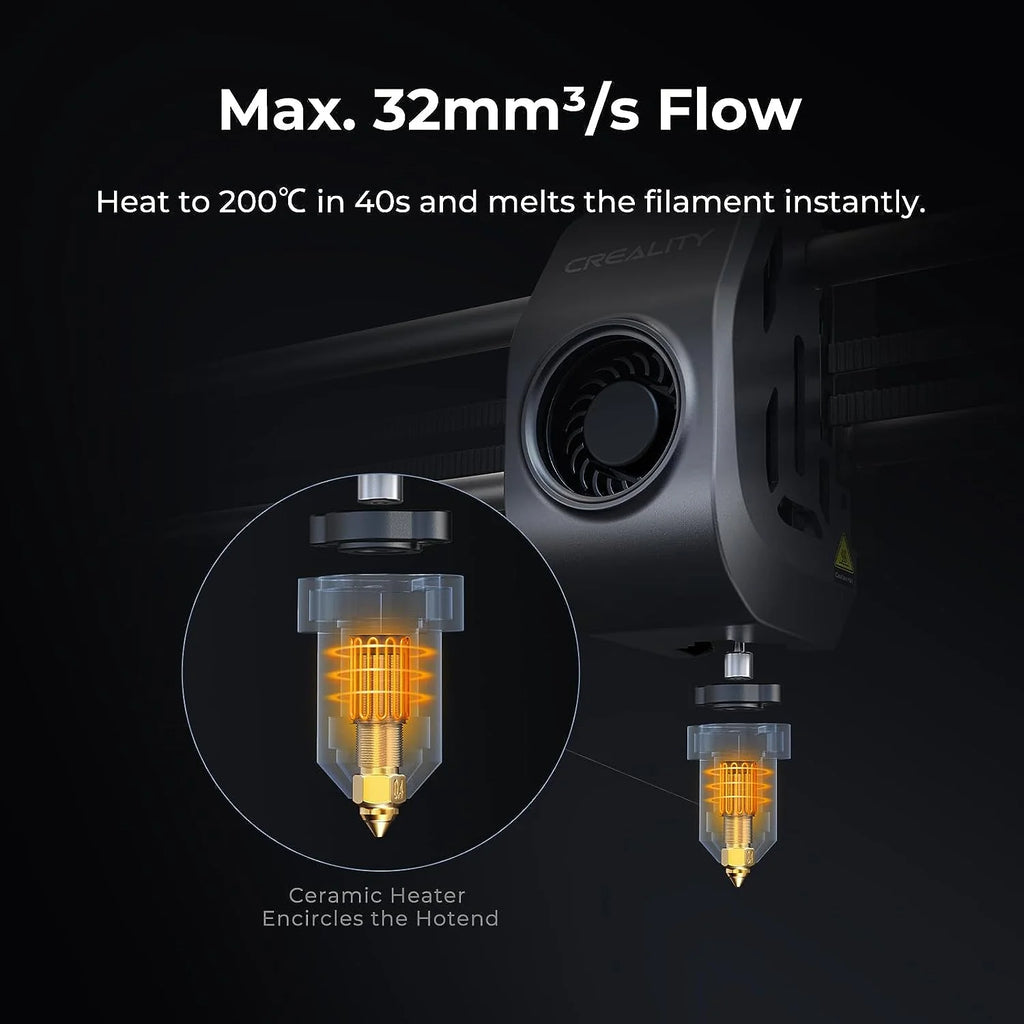 Creality K1 Max 3D Printer with 600mm/s High-Speed Fused Deposition Modeling 3D Printing Smart AI Function 300��C High-Temperature Nozzle Direct Extruder Auto Leveling Printing Size 11.81x11.81x11.81