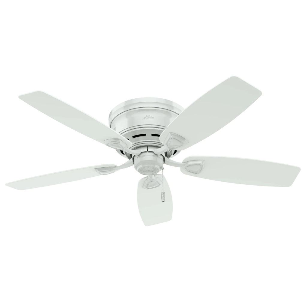 Hunter - Sea Wind Indoor/Outdoor Low Profile Ceiling Fan, 48-inch, Matte Black, Nautical-style, 3-speed WhisperWind Motor, 53118, for Porches, Bathrooms