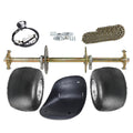 32in Rear Axle Kit with 5" Wheels, 11x7.10-5 Tires, 428 41T Sprocket & Brake Caliper Master Cylinder, 3 Stud Hubs, Go Cart Seat for Racing Go Kart, ATV Quad Buggy & Drift Trike, Karting