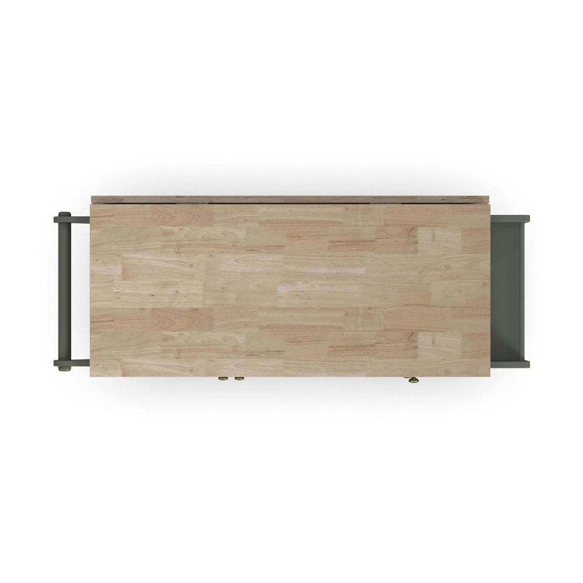 Homestyles Dolly Madison Engineered Wood Kitchen Cart in Sage Green/Brass