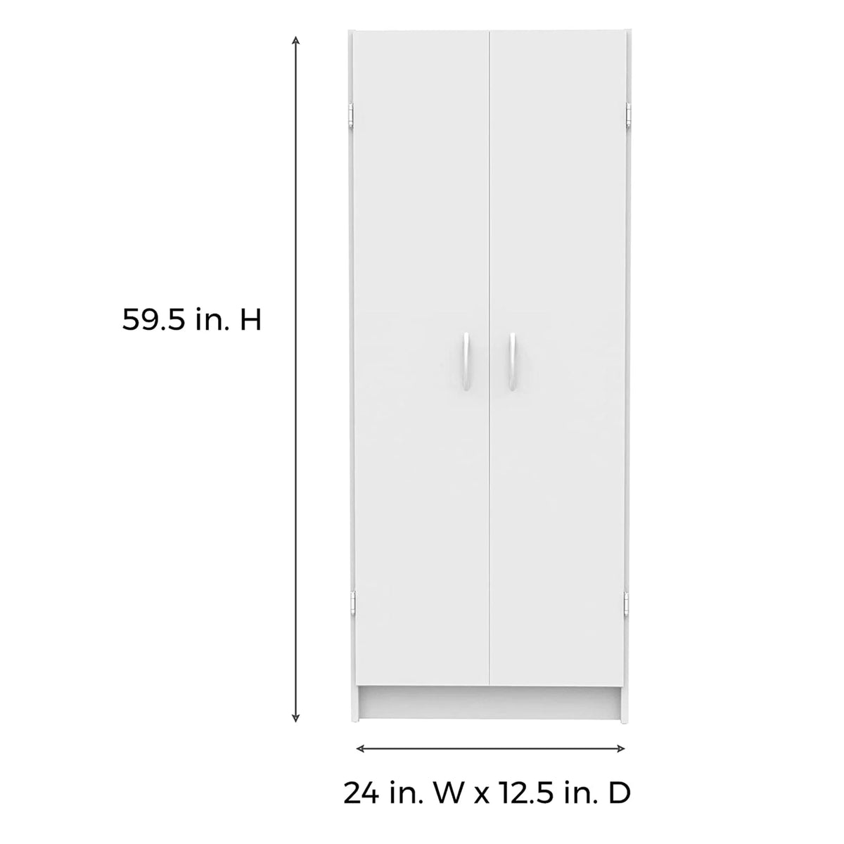 ClosetMaid 12.5 x 24 x 59.5 Inch Adjustable 4 Shelf Pantry Cabinet, White