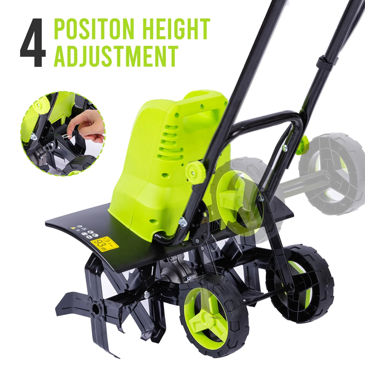 Steelite 14-Inch Corded Electric Tiller,10-Amp Electric Tiller and Cultivator for Gardening, Lightweight Rototiller