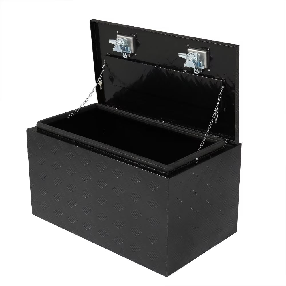 IVV Aluminum Truck Trailer Tool Box Pickup Underbody Truck Bed Storage Toolbox RV Trailer Organizer with T-Handle Latch Dual Lock Keys - Black, 42"L x 18"W x 17"H