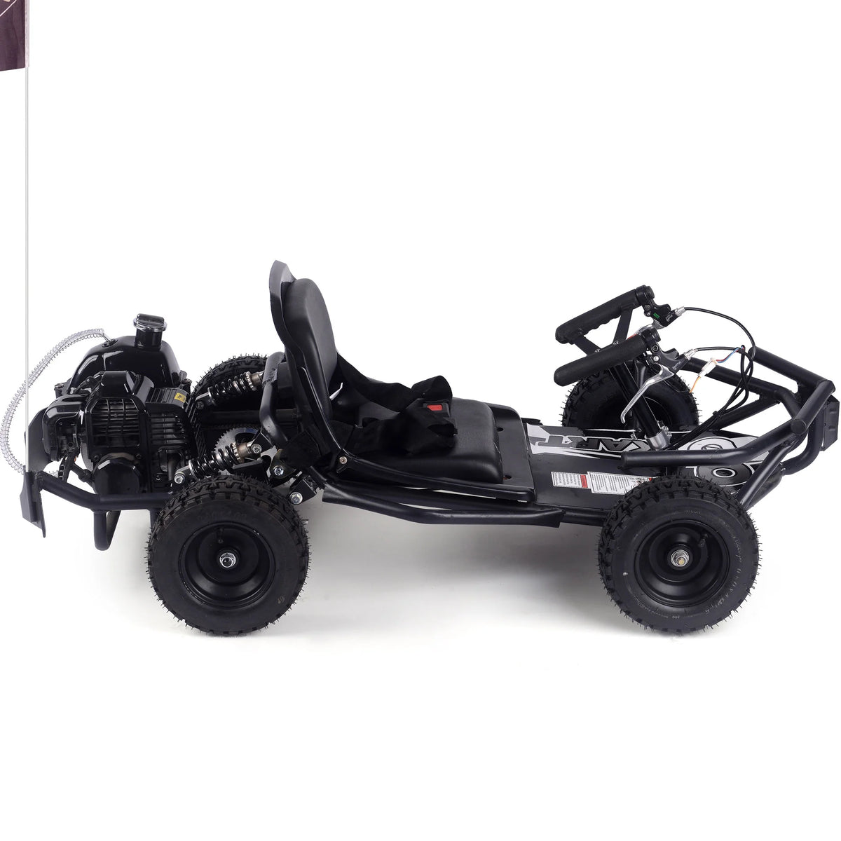 SAY YEAH Gas Go Kart,Sturdy Steel Frame Go Kart for Kids 8+,20mph Top Speed,185lbs Max,Black