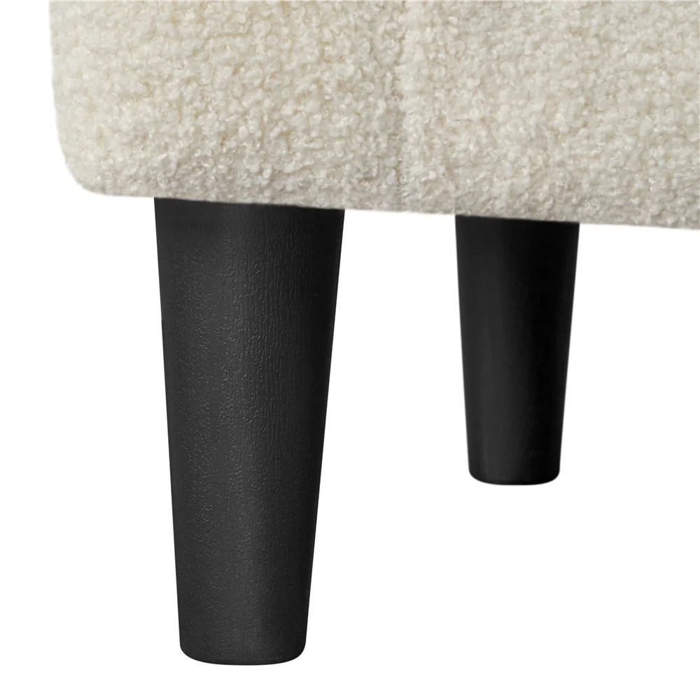 Topeakmart 2pcs Boucle Club Accent Chair for Livingroom, Ivory