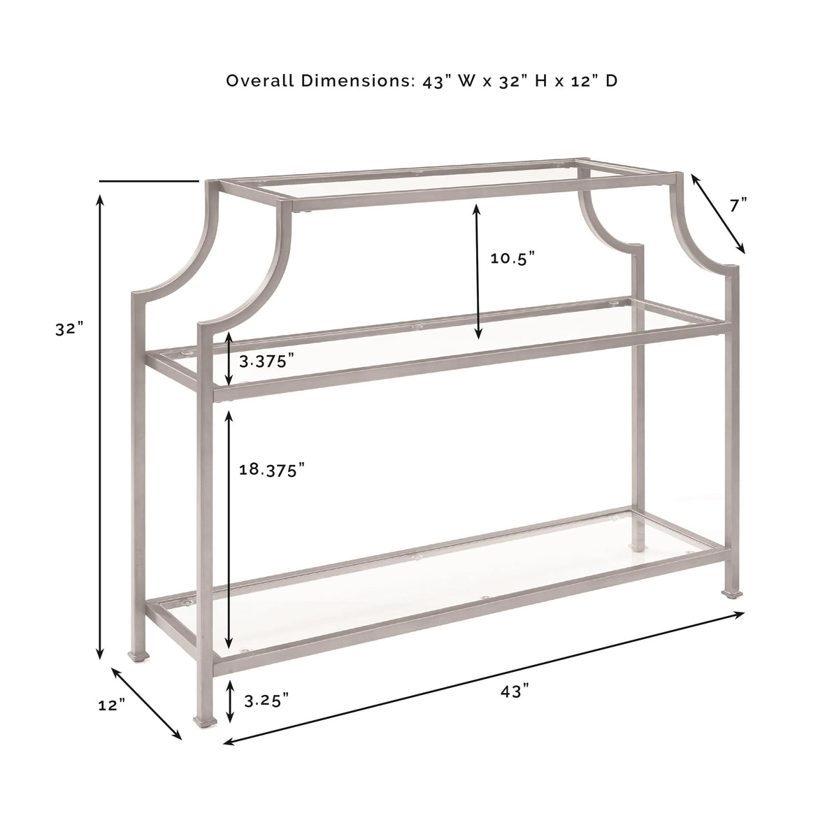 Crosley Furniture Aimee Glass Console Table