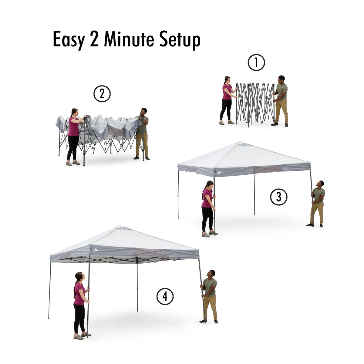 Ozark Trail 12' x 12' Instant Straight Leg Canopy for Camping - Gray