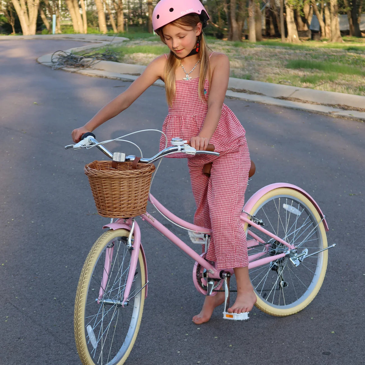 Glerc Missy 24" Girls Cruiser Bike 6-Speed Women's Hybird Bicycle for Ages 7-11 Years, Mint Green