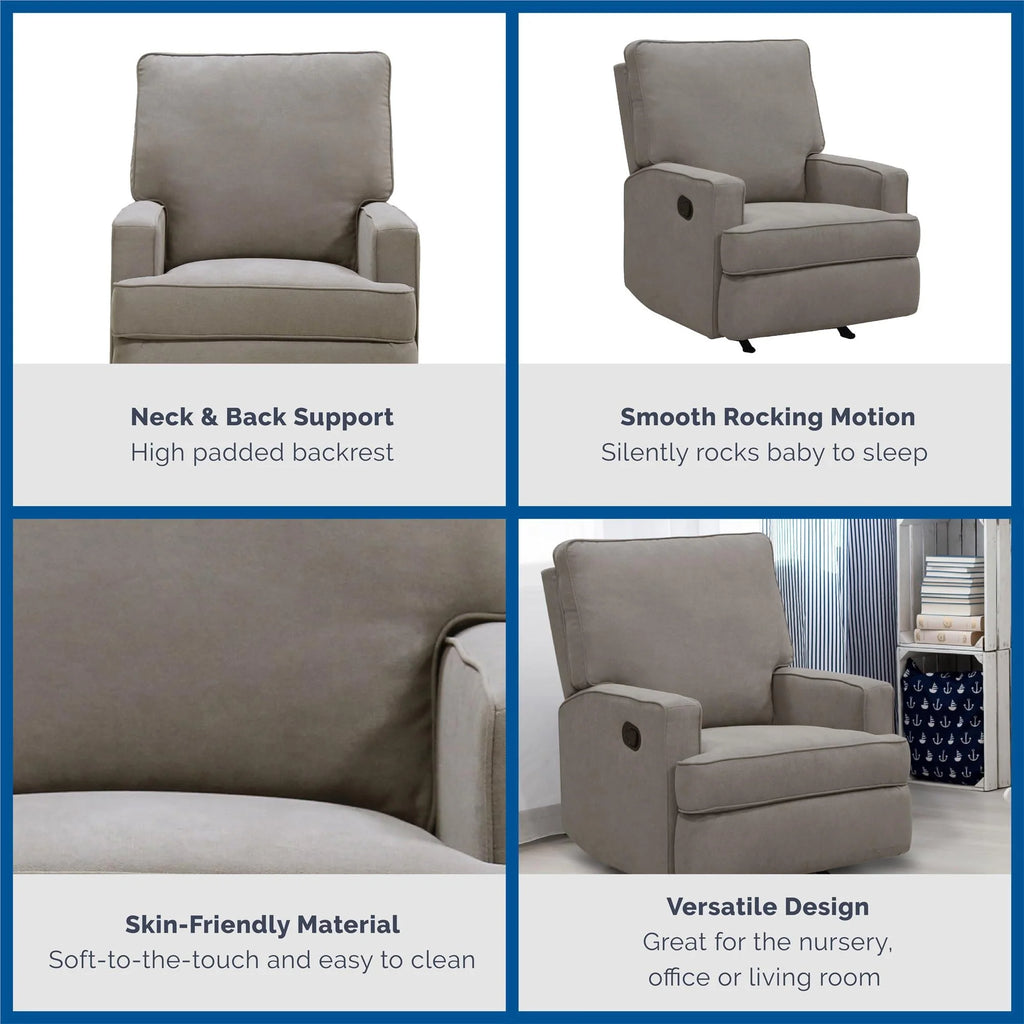 Baby Relax Salma Rocker Recliner Chair, Taupe Chenille