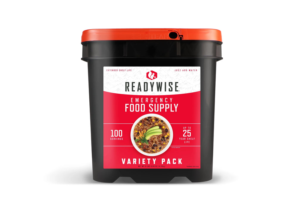 ReadyWise PREP STORAGE MEAL for BACKPACKING and CAMPING, 100 Serving Emergency Food Supply Bucket