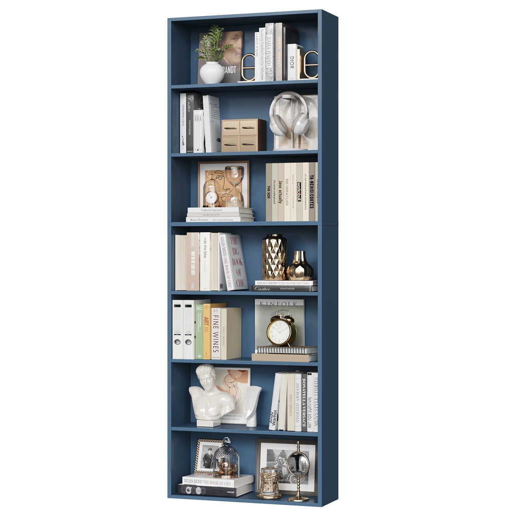 Homfa 82" Tall Bookcases, Freestanding Display Storage Shelves, 7-Tier Open Bookshelf for Home Office Living Room Bedroom, White